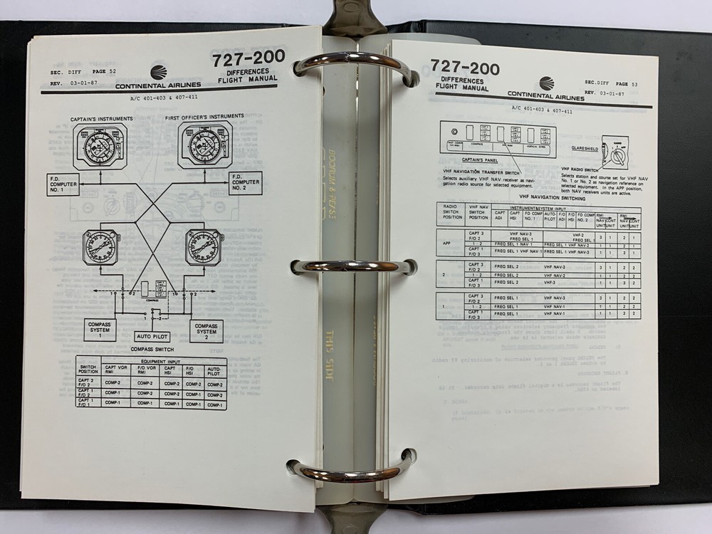 Continental 727 Flight Manual, 2 Volumes - Copy