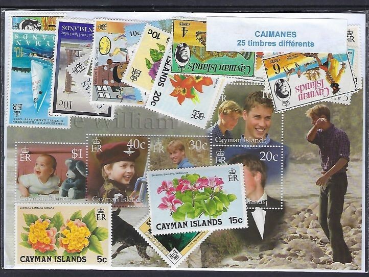Cayman Islands 25 Different Stamps