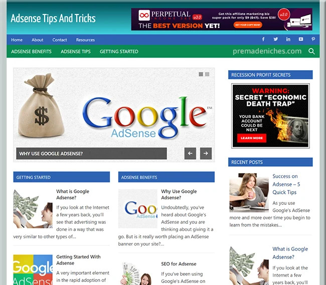 Turnkey Adsense Tips and Tricks Website Kit