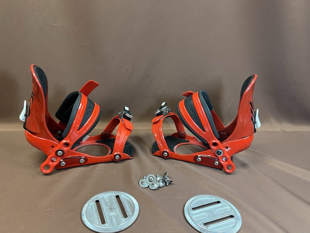 Ride Micro LS Youth Red Snowboard Bindings Size Small