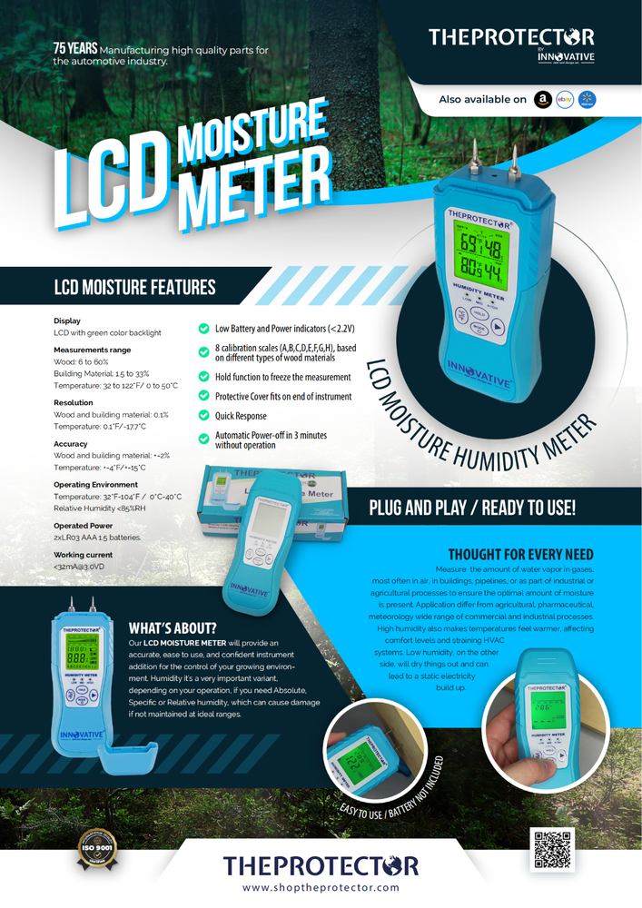 LCD Moisture Meter, temperature meter, digital moisture meter, Moisture, Meter