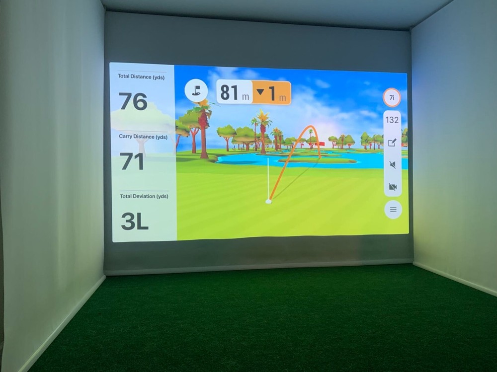 124"W 118"H Motorized Remote Control Retractable 3 layer Golf Impact screen Pro
