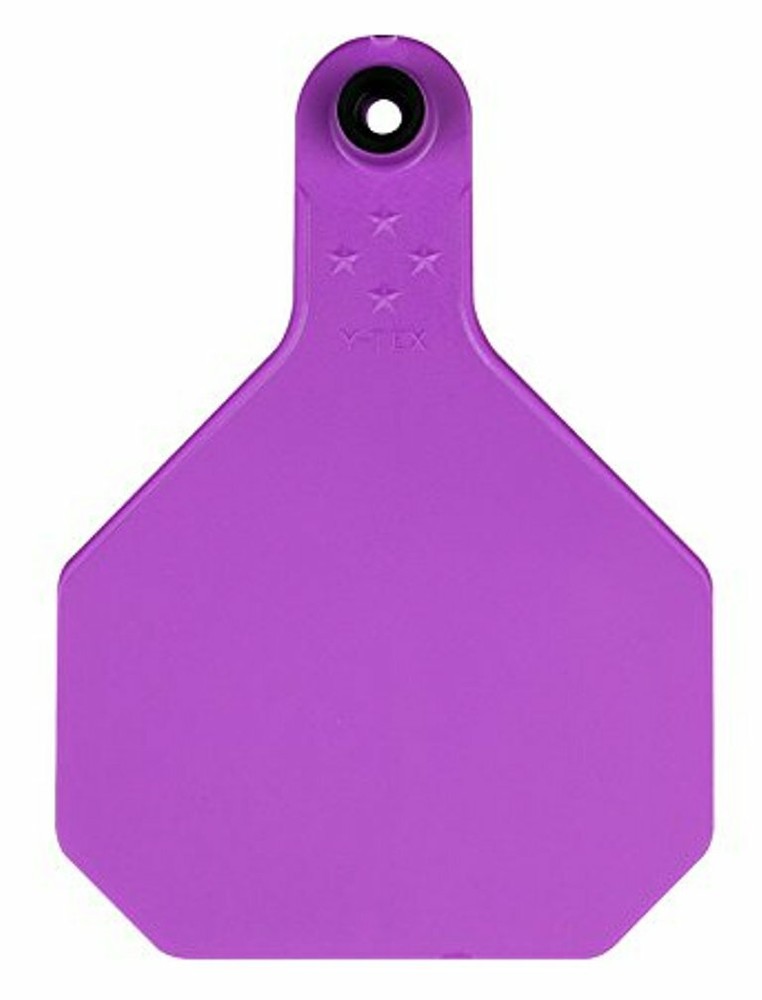 Y-Tex 4 Star Large Blank Cattle Tags 25 Count Purple