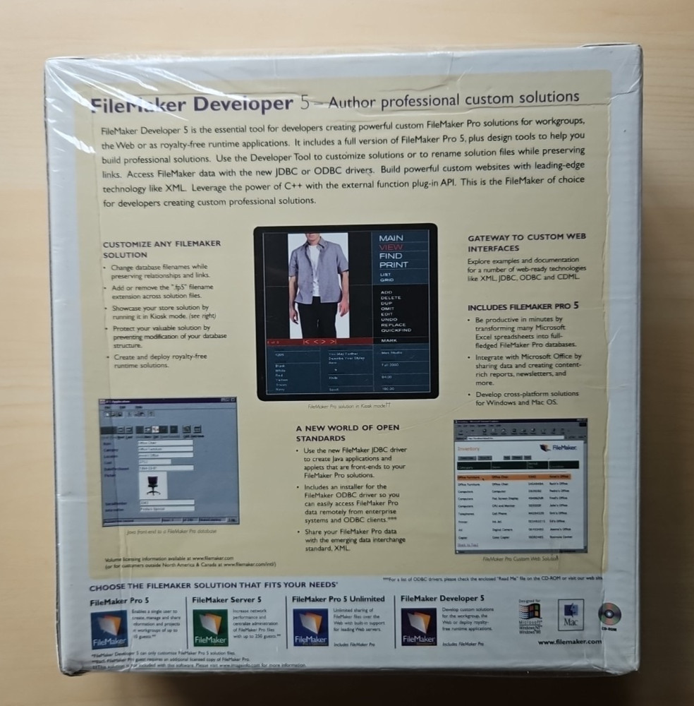 FileMaker Developer 5 Windows Mac Database Software - New in Box