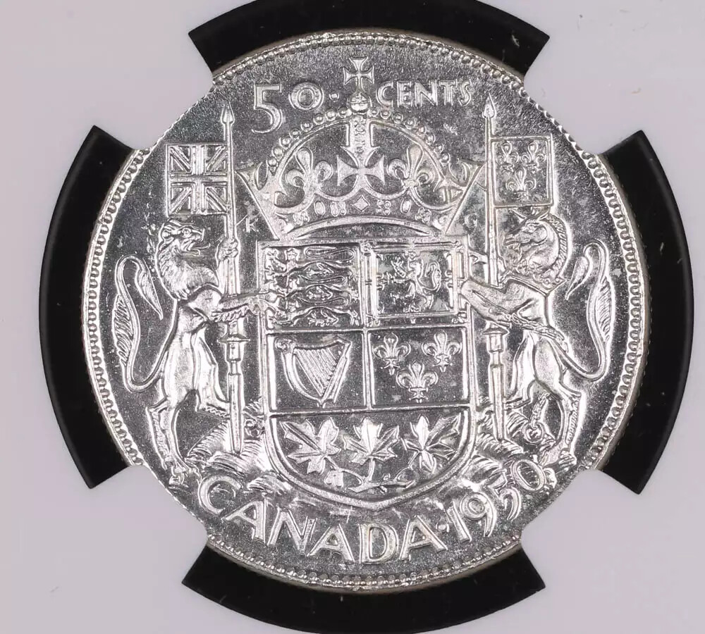 1950 Canada 50 CENTS NGC MS-62 Silver Half Dollar