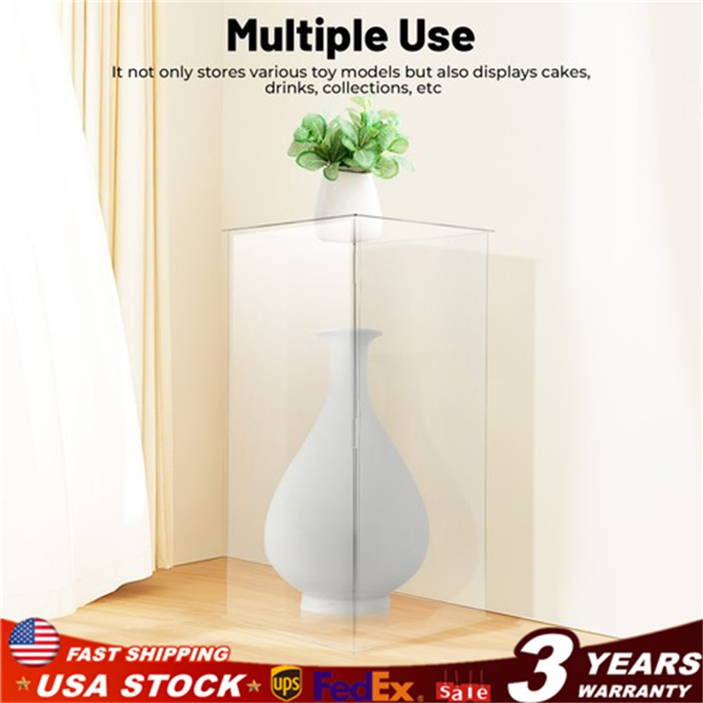 24" Large Acrylic Display Case Dustproof Clear Box Action Figures Case Organizer