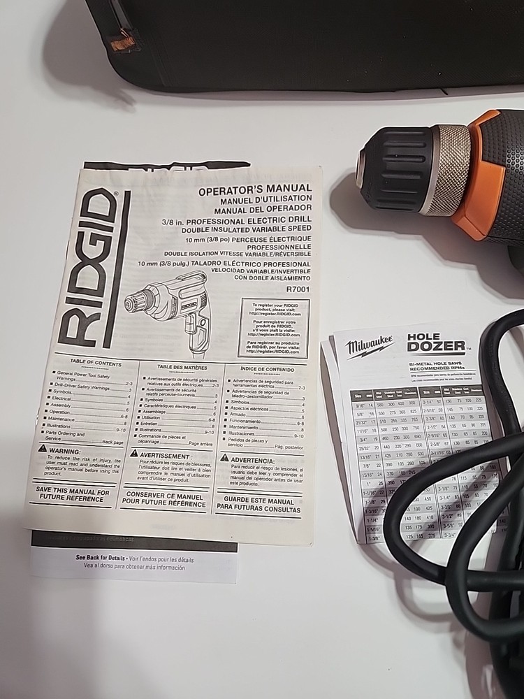 Drill Power 3/8 With Case