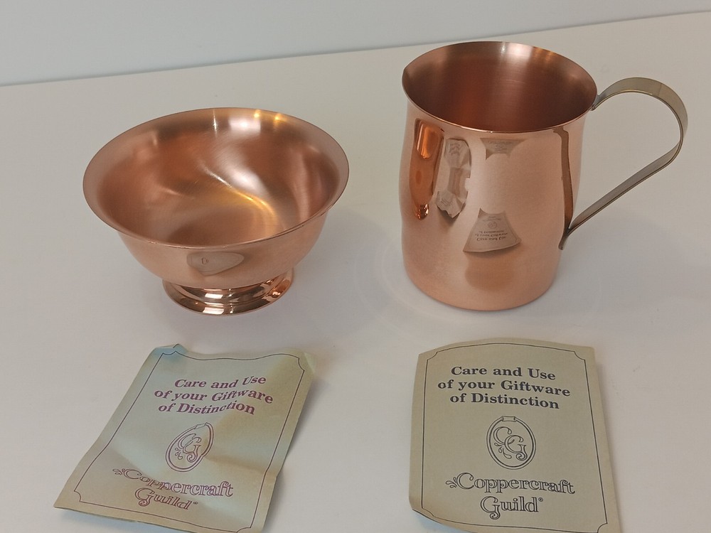 Coppercraft Guild Creamer + Sugar Bowl