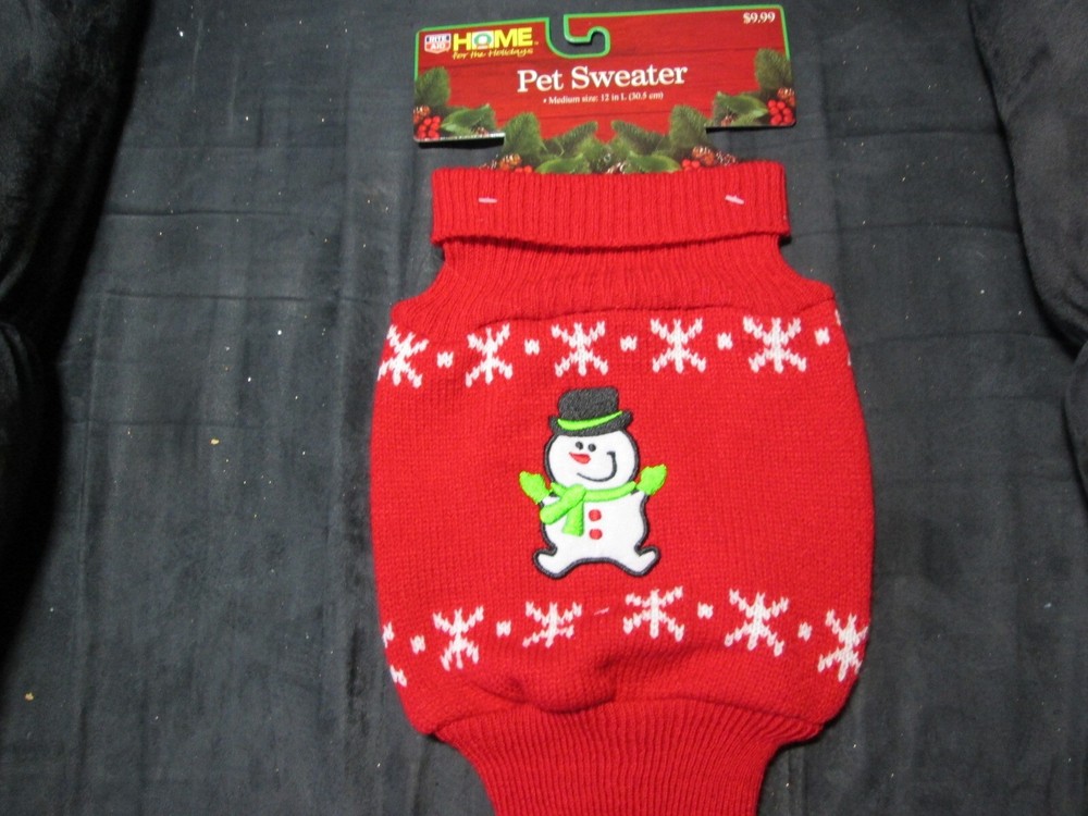 Pet Snowman Sweater Medium NWT