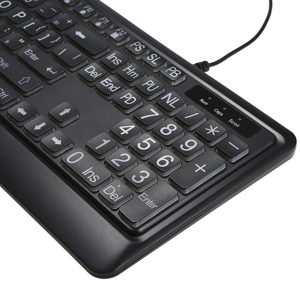 USB Interface Large Print Backlit Wired Keyboard USB Wired Lighted Keyboard Q4N8