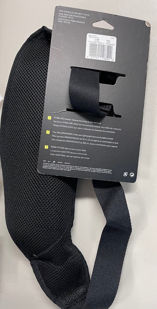 Nike Double Flask Pocket Running Belt (Black/Hyper Pink)