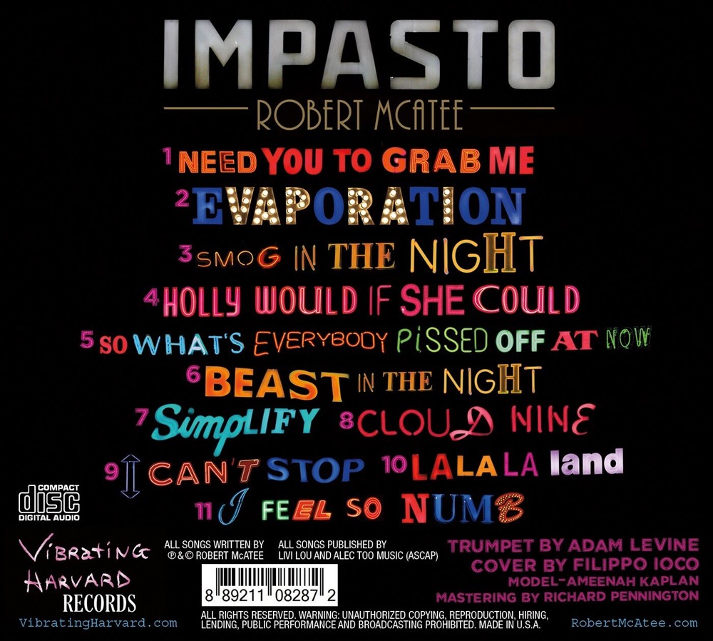 AUTOGRAPHED Robert McAtee ALBUM “IMPASTO” CD