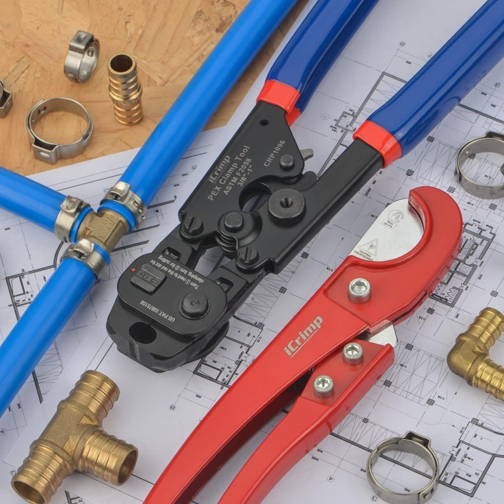Ergonomic Ratchet PEX Cinch Tool with Clamp Kit for Efficient Plumbing Projects