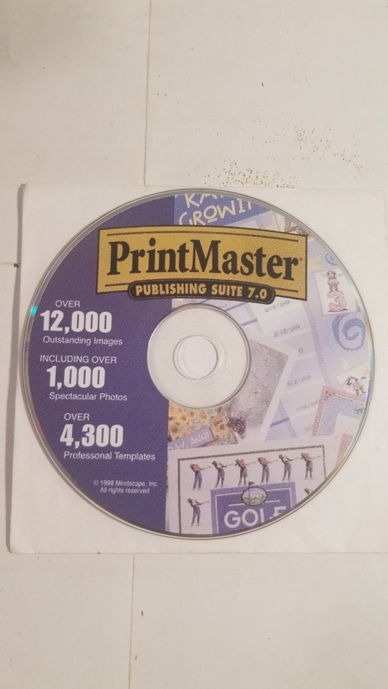 PrintMaster Publishing Suite 7.0 Program CD 1998 Qty 1