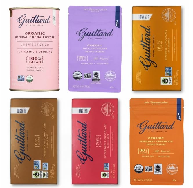 Guittard Baking Chocolate Variety Pack 6 Pack – Premium Baking Bars, Organic ...