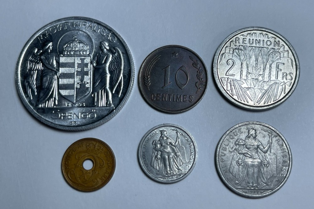 Misc. Foreign 6 different (#2799) older coins. Nice condition