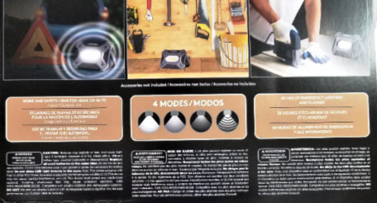 Light Portable Work Light 600 Lumens,Safety,Security,