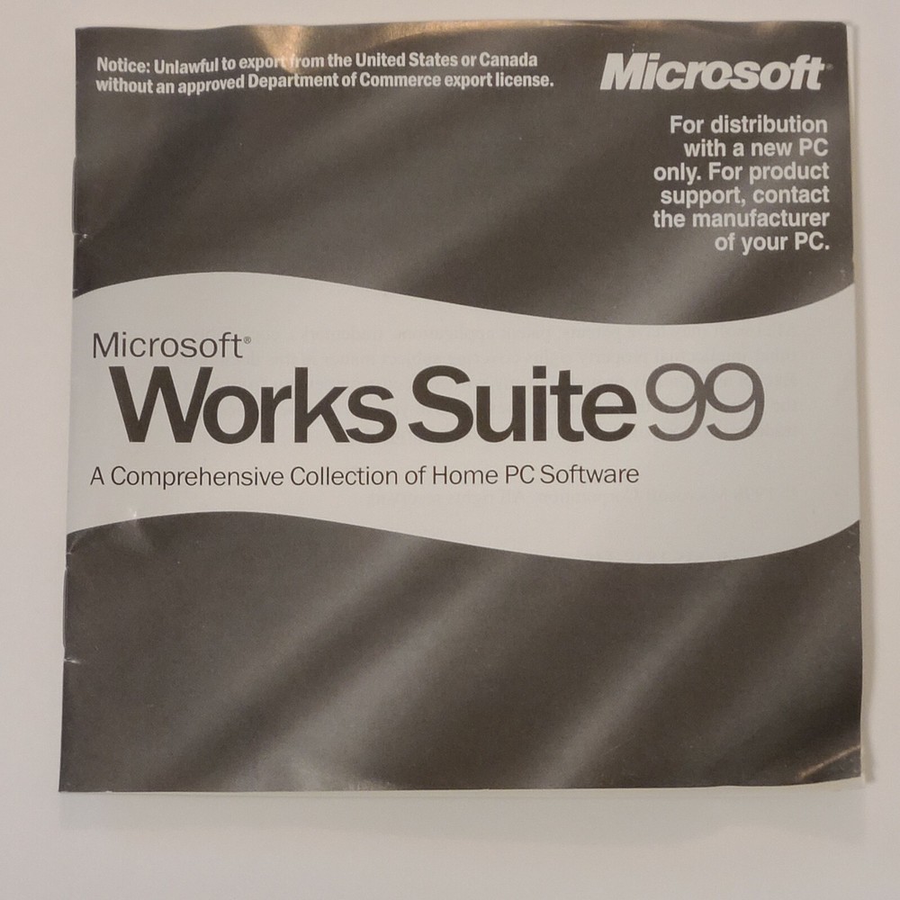 Microsoft Works Suite99 Four CDs and User Guide Excellent Pre-owned Condition