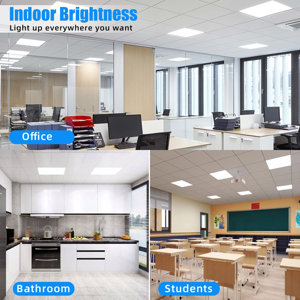 8 Pack 2X2FT LED Panel Light 45W Drop Ceiling Troffer Flat Fixtures 5000k White