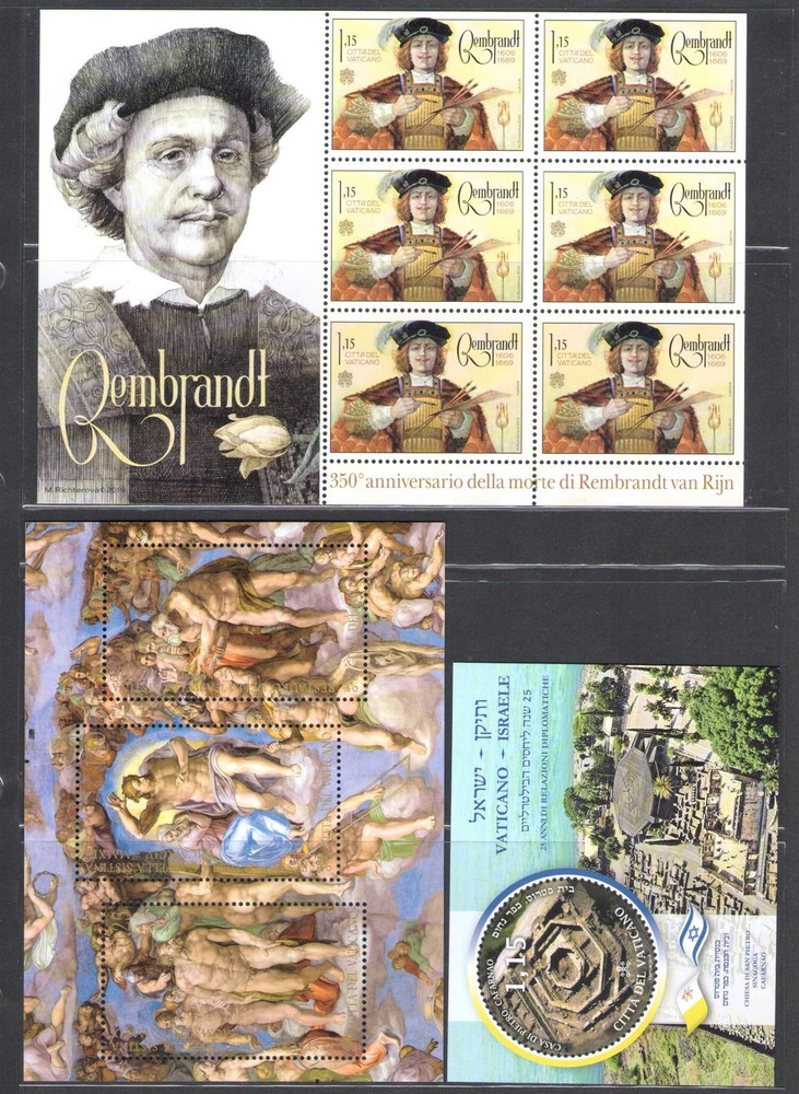 2019 Vatican, Complete Year 27 Values + 6 Sheets + 1 Booklet, MNH **