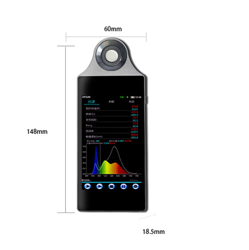 Spectrometer CCT Lux Light Meter Analyzer Spectrophotometer with Android APP
