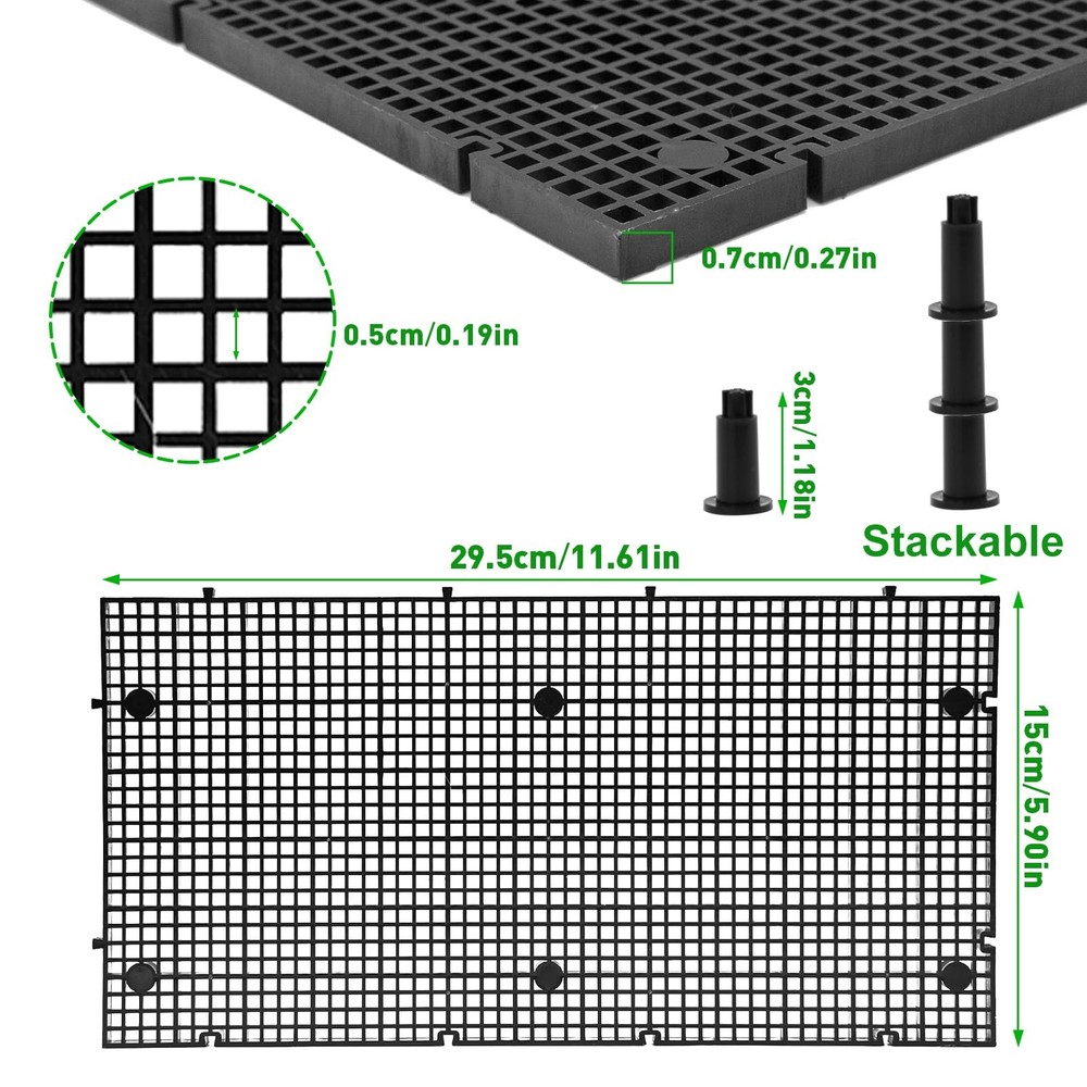 6 PCS High-Density Aquarium Grid Plastic With 36 Brackets Tank Divider Filter