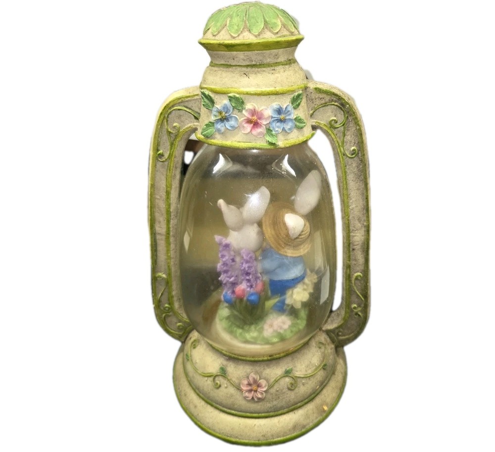 Bunny Globe Lantern LED Wire Runs By Batteries