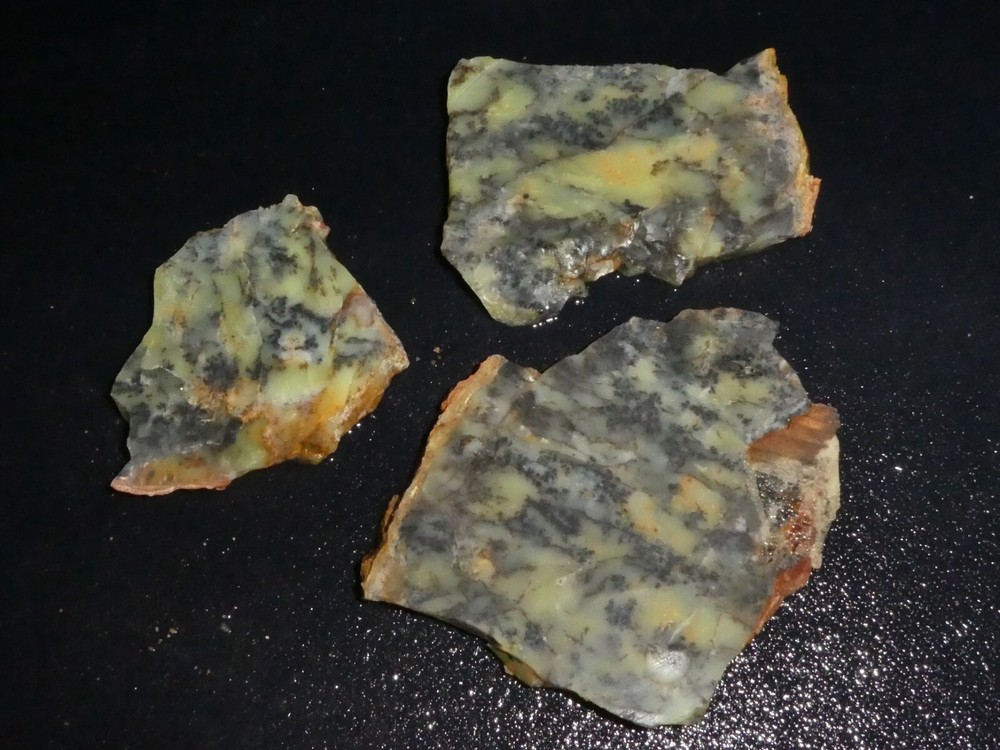 Dendtritic Opal 3 small pieces -rough -cabbing-display--NEW