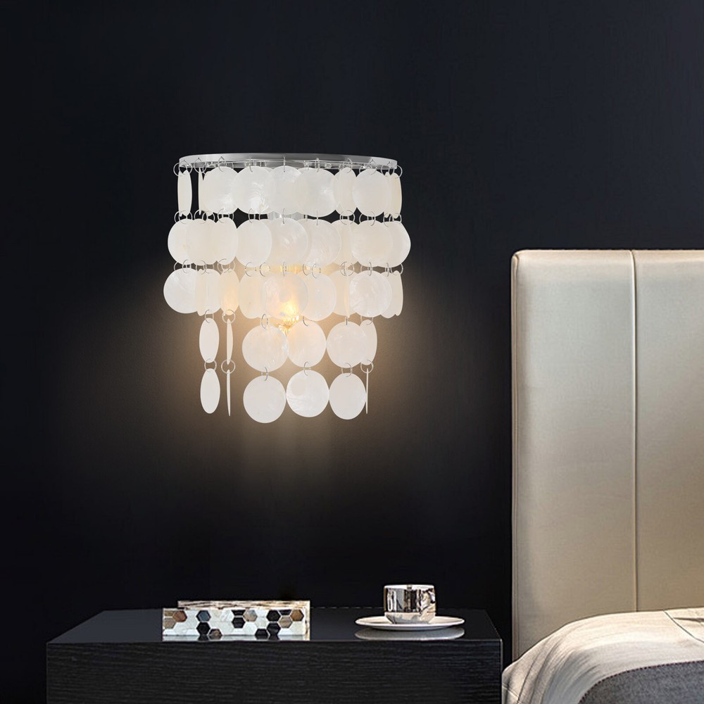 Wall Mounted Light Silver Sea Shell Shape Modern Pendent Lamp Sconce Fixture
