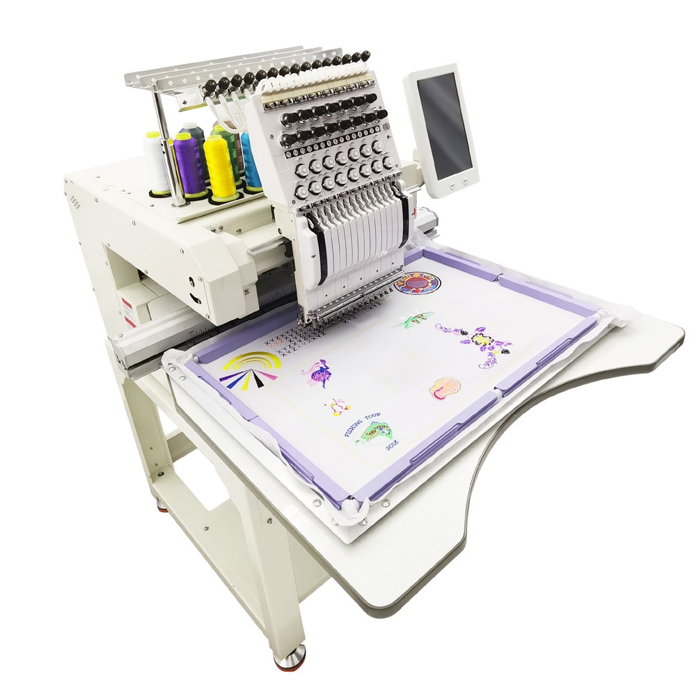 Single Head 15 Needle Embroidery Machine High Speed Automatic Stitchwork Pattern
