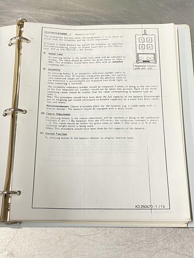 Precisa 250 - Users Guide / Instructions Manual / Book