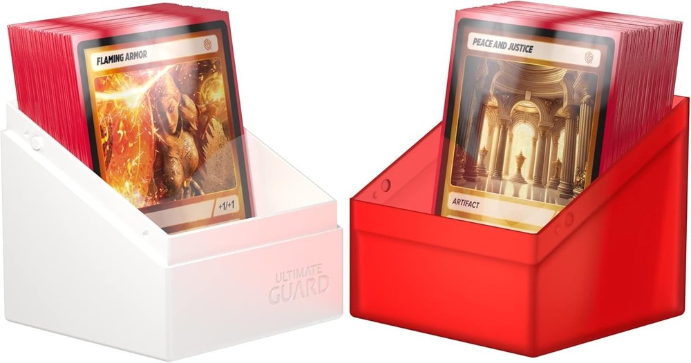 Ultimate Guard 100+ Boulder Synergy Standard Size Deck Case Red and White