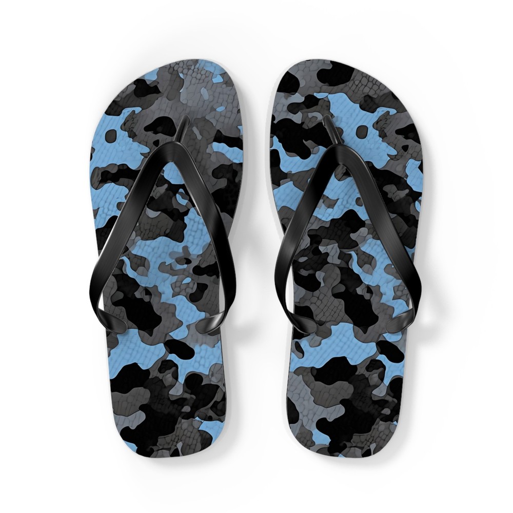 Blue Camo Flip Flops