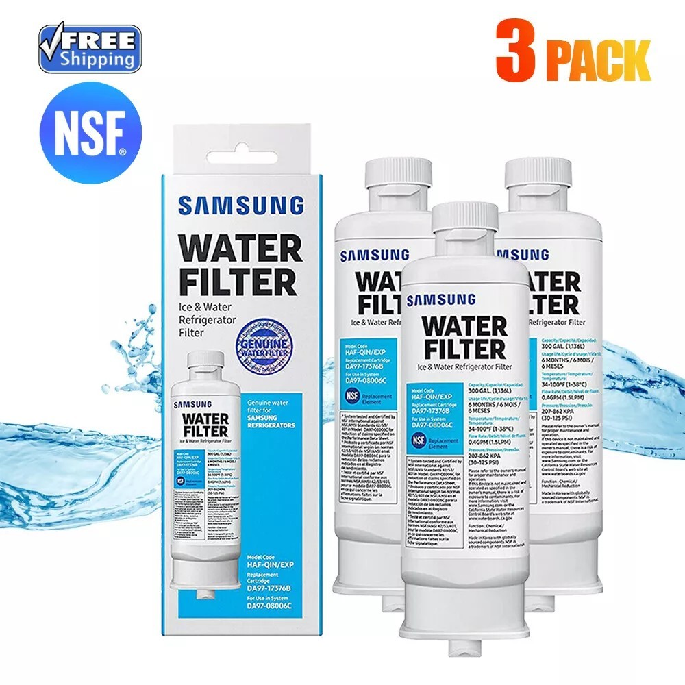 3 PACK Genuine Samsung DA97-17376B HAF-QIN/EXP REFRIGERATOR Water Filter US