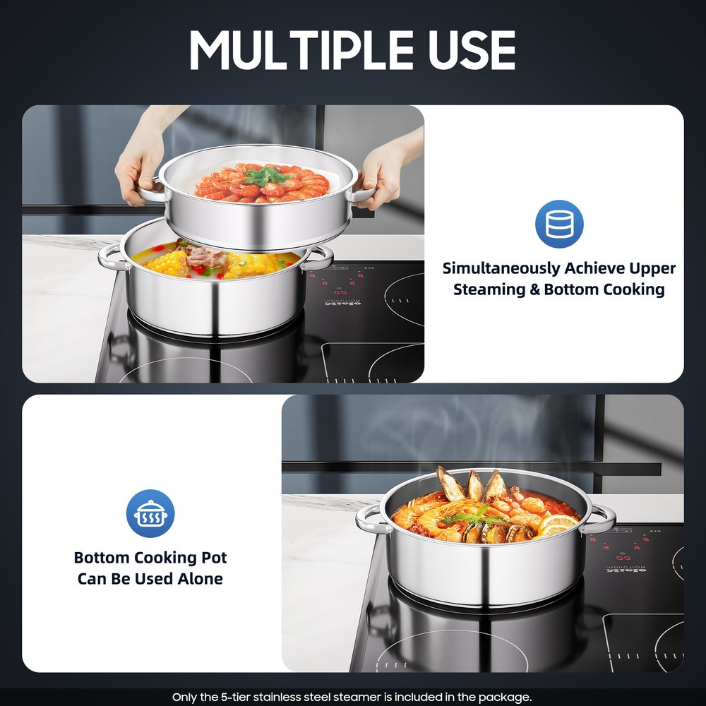 5 Layers 28cm Pot Steamer Multi-Layer Cookware Pot Cookware Stainless Steel Pot