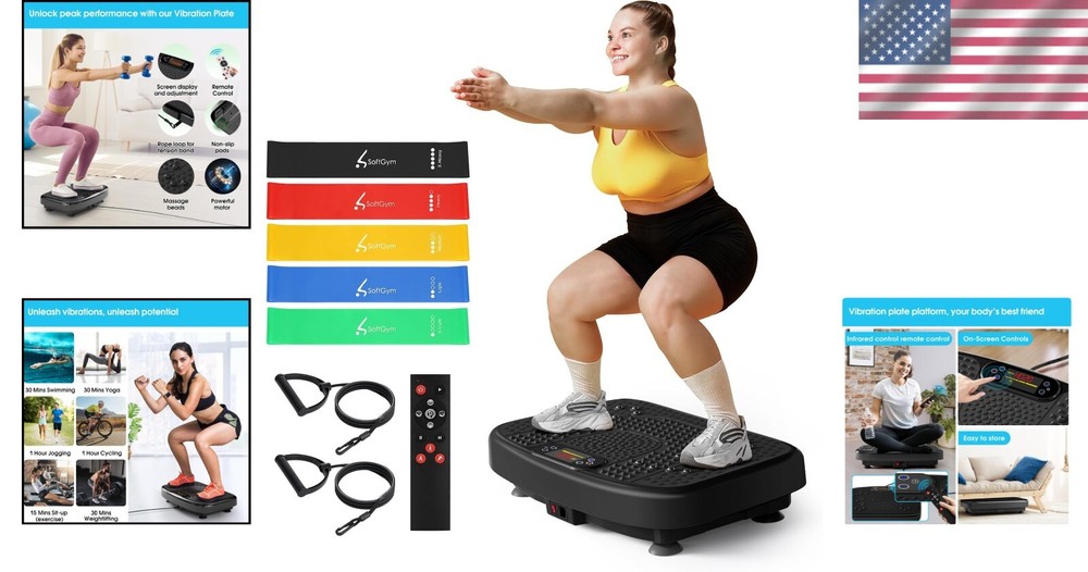 Versatile Vibration Exercise Platform 400 lbs for Lymphatic Drainage & Strength