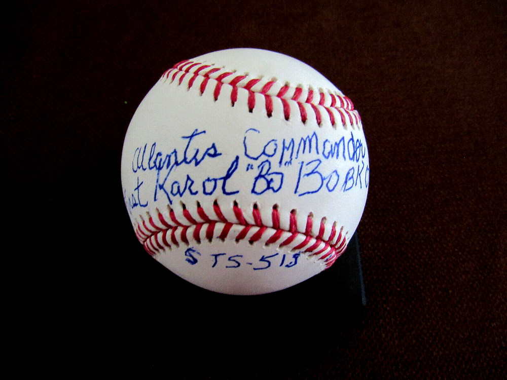 KAROL BO BOBKO STS51 FIRST ATLANTIS COMMANDOR ASTRONAUT SIGNED AUTO BASEBALL JSA