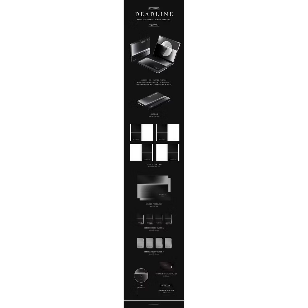 Blackpink - Blackpink 3rd Mini Album [Deadline] Gray Version (CD)