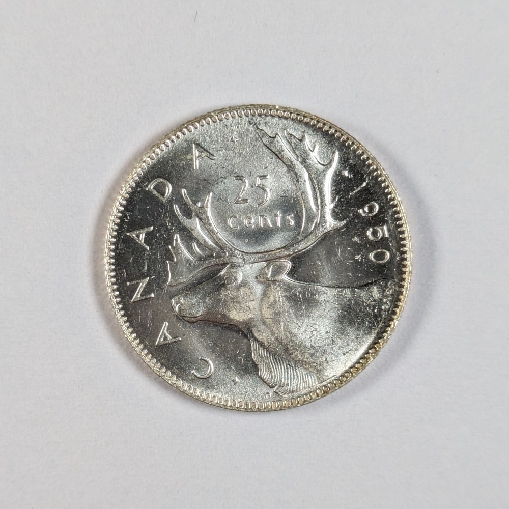 1950 Canada Silver Quarter UNC