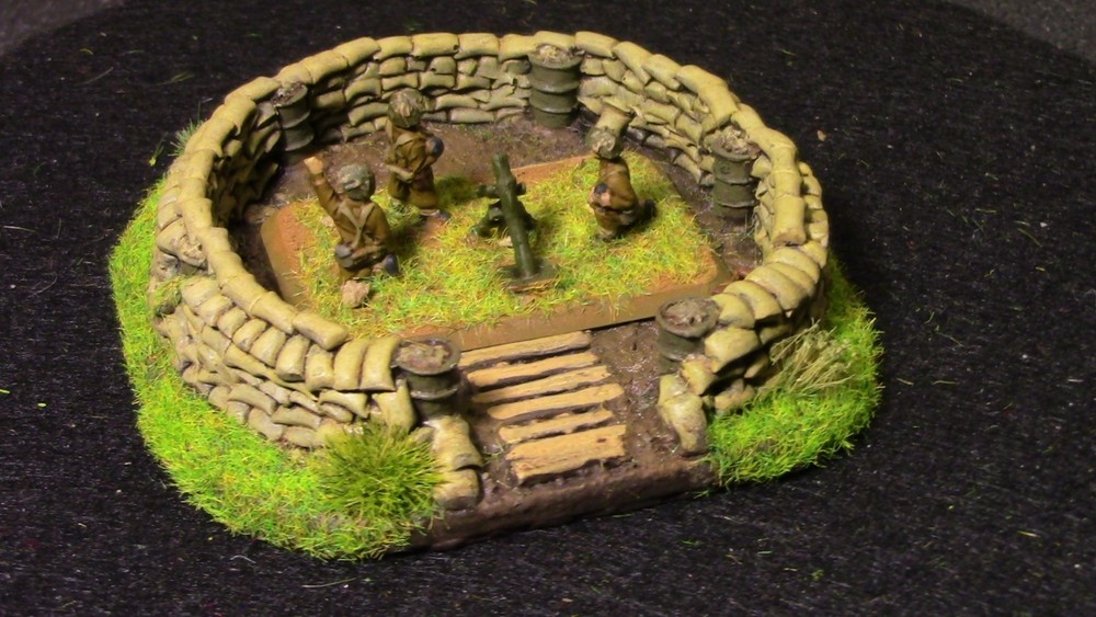 🔥 15mm Pro-Painted Baueda WW2 Mortar Pit