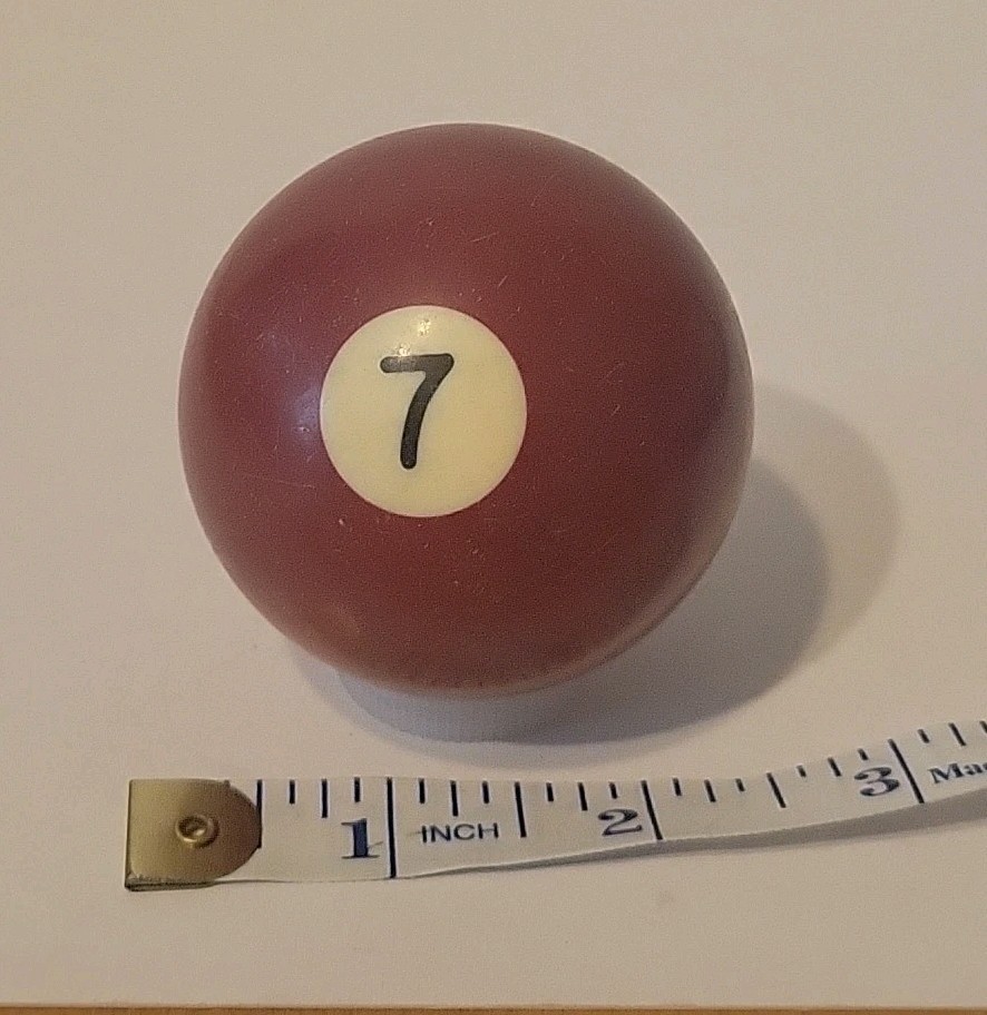 Vintage No. 7 Solid Red Pool Ball Billiard 2" Replacement (O)