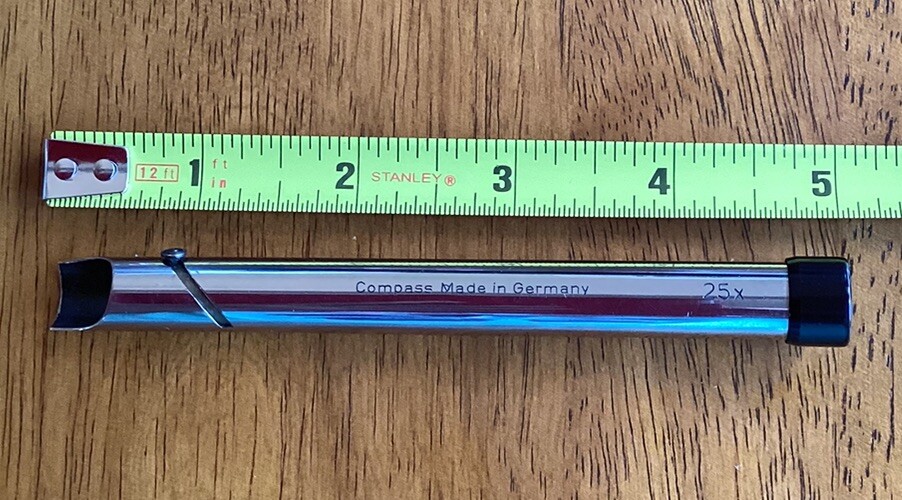 Vintage Pocket Microscope. Compass 25x. Made In Germany