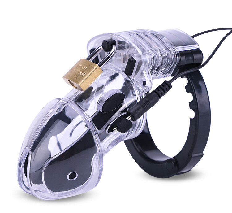 Male Electri Shock Chastity Cage 20m Remote Control Electronic Doping Device