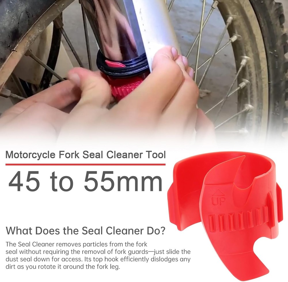 Windance Motorcycle Fork Seal Saver Cleaner Tool,45mm-55mm Front Fork Seal Clean
