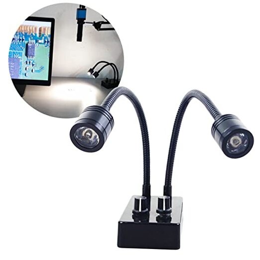 Microscope Light Source, USB Desk Dual Gooseneck Lights LED Mini Spot Light