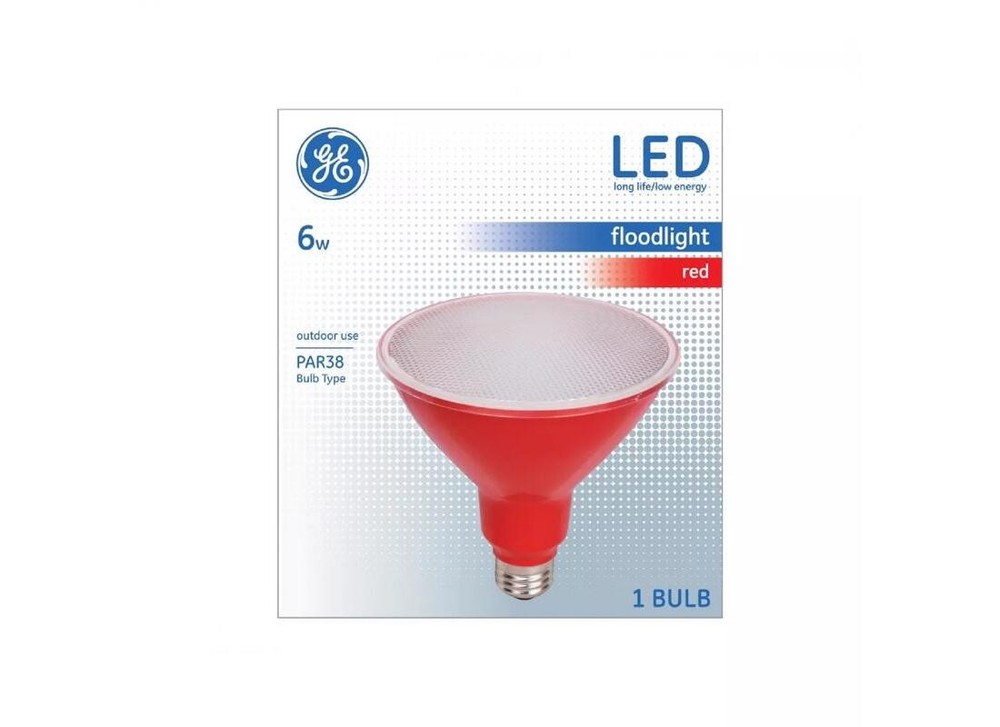 Floodlight Bulb, Decorative, PAR38 Lamp, Medium (E26) Lamp Base, Non-Dimmable, R