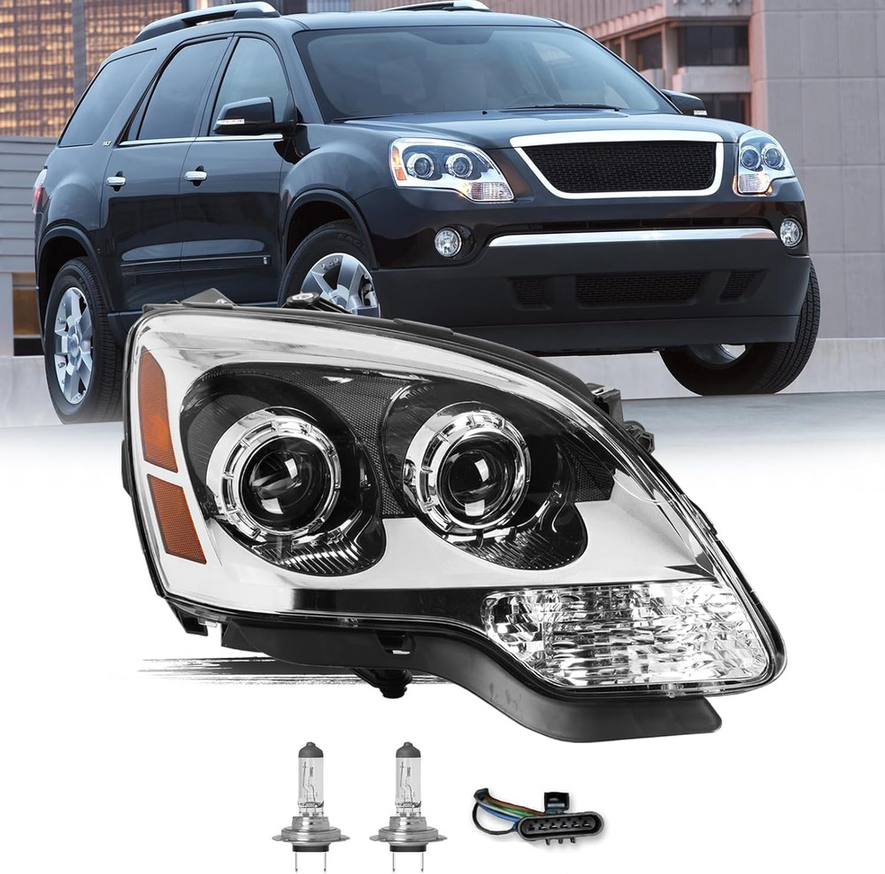 Headlight Assembly Compatible with 2007-2012 GMC Acadia Factory Halogen Type OE