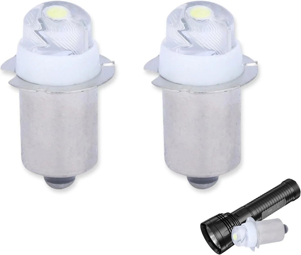 2 Pack Flashlight Bulbs 30 Lumen 3-Volt LED PR6 Replacement Bulb for Flashlights