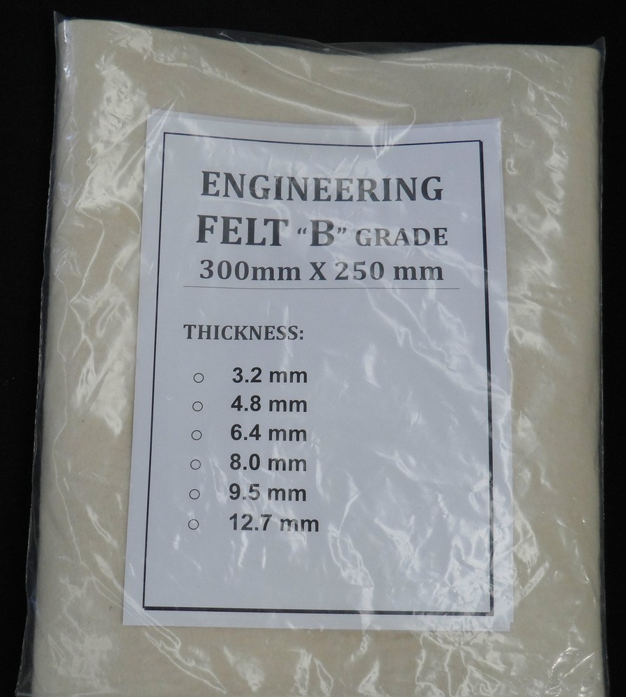FELT - Engineering "B" Grade SIZE A4 300 mm x 214 mm x 25 mm Thick 1"