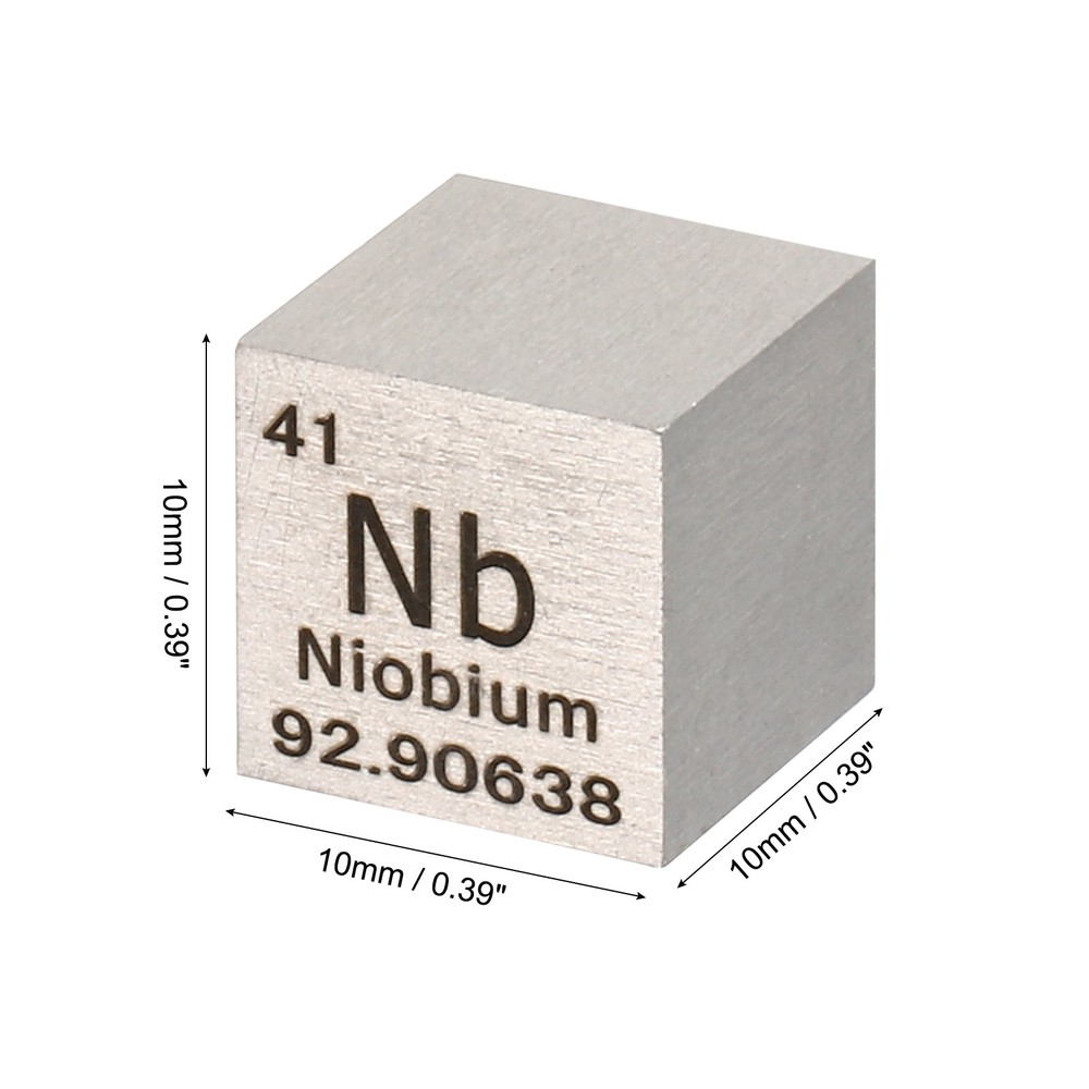 Niobium Cube,10mm Nb-Density Cube High Density Element Cube Unique Metal Cube